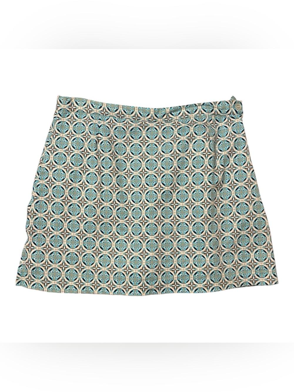14P Light Blue, White, Beige Geometric Design Golf Mini Skort Shorts Athleisure